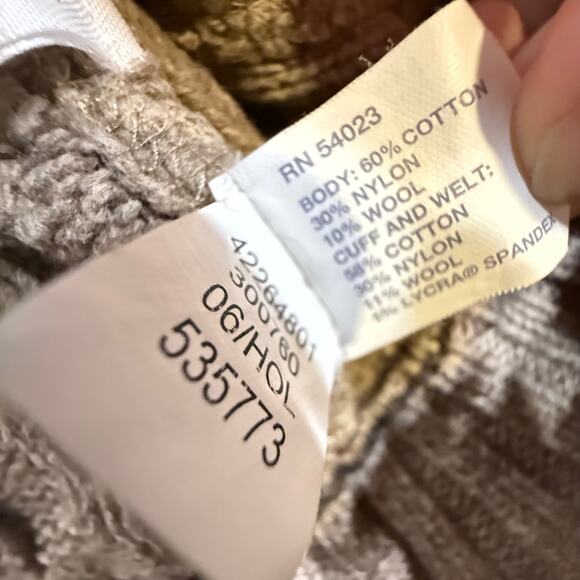 Vintage GAP Cable Knit Sweater Wool Blend Brown XXL Hong Kong Fishermancore Y2K - Picture 7 of 11